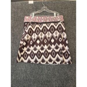 Zand Amsterdam Skirt Womens Large Brown Reversible Wrap Mini Tribal Print